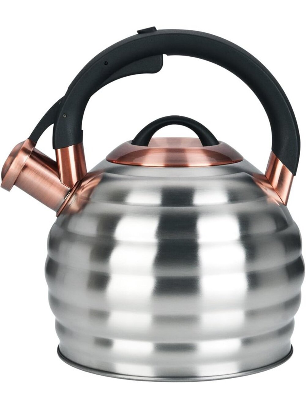 Silver Kitchen Whistling Teakettle 3.2Q Stainless Stovetop Heat Proof Handle